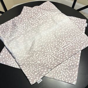 Pink and White Faun Patterned Pillow Covers